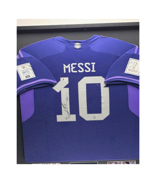Lionel Messi Argentinie 22/23 ingelijst uit shirt