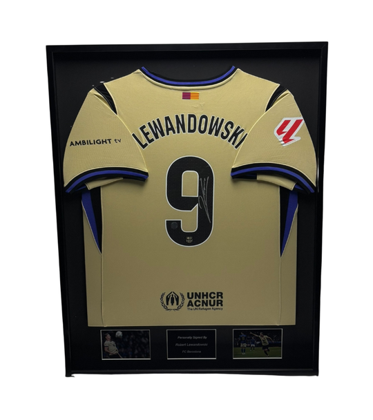 Robert Lewandowski FC Barcelona 25/26 ingelijst uit shirt
