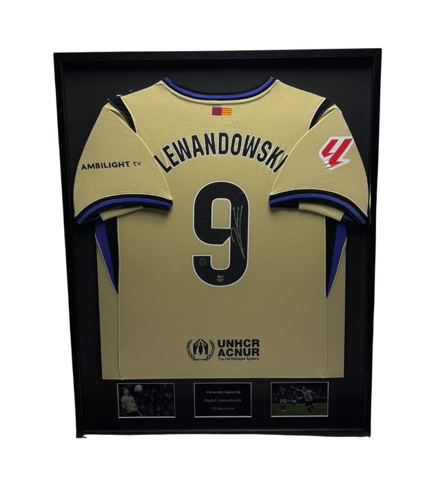 Robert Lewandowski FC Barcelona 25/26 ingelijst uit shirt