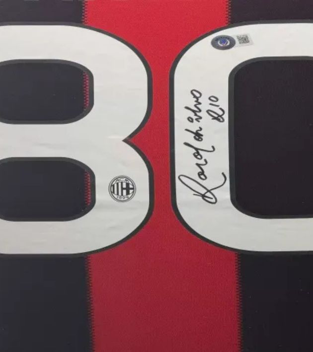 Ronaldinho AC Milan 08/09 ingelijst thuis shirt