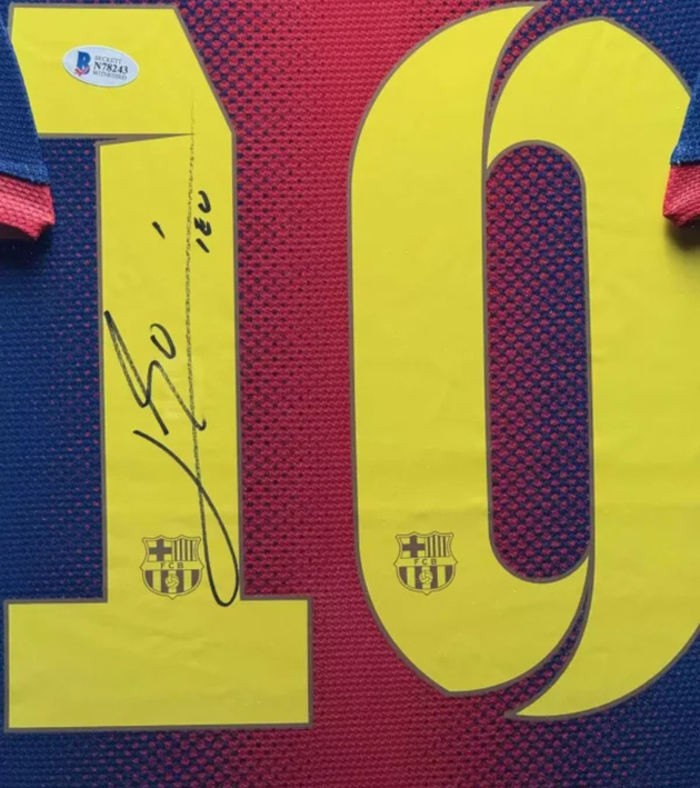 Lionel Messi FC Barcelona 12/13 ingelijst thuis shirt