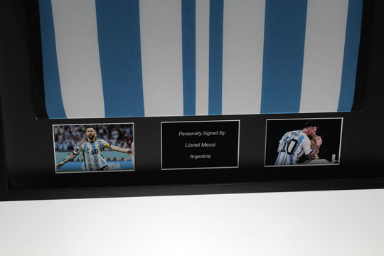 Lionel Messi Argentinië 2022 ingelijst thuis shirt
