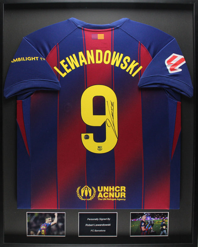 Robert Lewandowski FC Barcelona 25/26 ingelijst Thuis Shirt