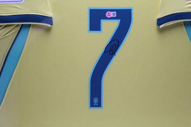 Vinicius Junior Brazilië WK 2026 ingelijst thuis Shirt