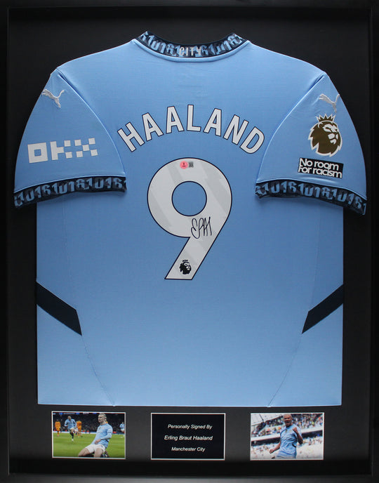 Erling Braut Haaland Manchester City 24/25 Ingelijst Thuis Shirt