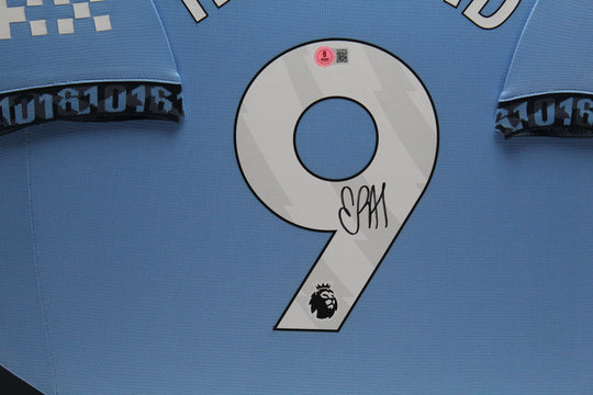 Erling Braut Haaland Manchester City 24/25 Ingelijst Thuis Shirt