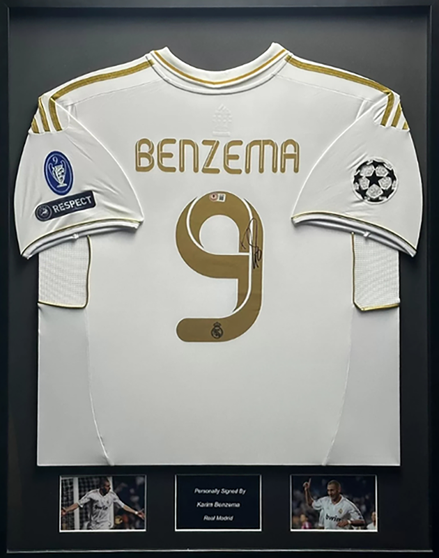 Karim Benzema Real Madrid 12/13 ingelijst thuis shirt