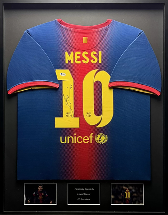 Lionel Messi FC Barcelona 12/13 ingelijst thuis shirt