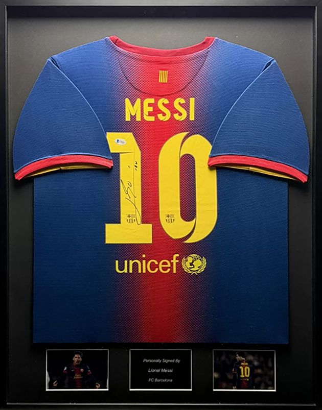 Lionel Messi FC Barcelona 12/13 ingelijst thuis shirt